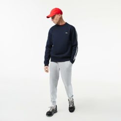 Sweatshirts | LACOSTE Sweatshirt Jogger Homme Classic Fit Avec Bandes Siglees En Molleton