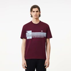 T-Shirts | LACOSTE T-Shirt Epais Fabrique En France Imprime Tennis