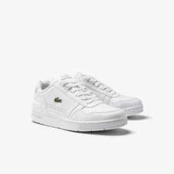 Sneakers | LACOSTE Sneakers T-Clip Femme Lacoste En Cuir