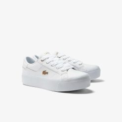 Sneakers | LACOSTE Sneakers Ziane Platform Femme Lacoste En Cuir