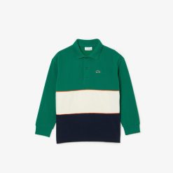 Vetements Garcon | LACOSTE Polo Manches Longues Color-Block En Pique De Coton