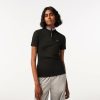 Polos | LACOSTE Polo Col Zippe En Jacquard Femme Lacoste