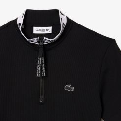 Polos | LACOSTE Polo Col Zippe En Jacquard Femme Lacoste