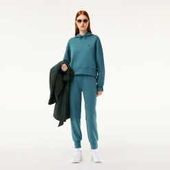 Sweatshirts | LACOSTE Sweatshirt A Capuche Jogger Femme Lacoste Avec Passe-Pouce