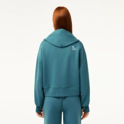 Sweatshirts | LACOSTE Sweatshirt A Capuche Jogger Femme Lacoste Avec Passe-Pouce