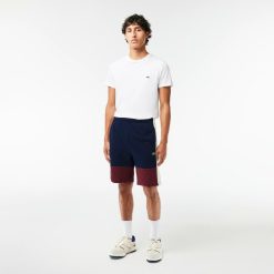 Pantalons & Shorts | LACOSTE Short Jogger Regular Fit Color-Block En Molleton Gratte