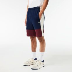 Pantalons & Shorts | LACOSTE Short Jogger Regular Fit Color-Block En Molleton Gratte