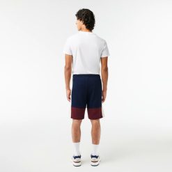 Pantalons & Shorts | LACOSTE Short Jogger Regular Fit Color-Block En Molleton Gratte