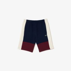 Pantalons & Shorts | LACOSTE Short Jogger Regular Fit Color-Block En Molleton Gratte