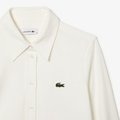 Chemises & Hauts | LACOSTE Chemise Femme A Col Francais Lacoste En Pique De Coton