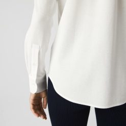 Chemises & Hauts | LACOSTE Chemise Femme A Col Francais Lacoste En Pique De Coton