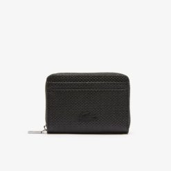 Portefeuilles & Petite Maroquinerie | LACOSTE Petit Porte-Monnaie Unie Chantaco Zippe En Cuir Premium