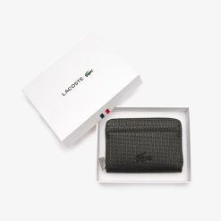 Portefeuilles & Petite Maroquinerie | LACOSTE Petit Porte-Monnaie Unie Chantaco Zippe En Cuir Premium