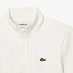 Polos | LACOSTE Polo Slim Fit A Cotes Plates Et Col Zippe Montant