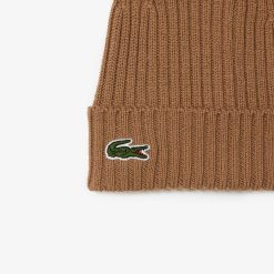 Chapeaux & Casquettes | LACOSTE Bonnet En Laine Cotelee