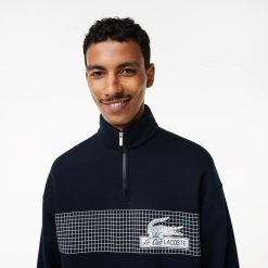 Sweatshirts | LACOSTE Sweatshirt Col Zippe Homme Lacoste Loose Fit En Coton Biologique