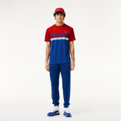 Vetements De Sport | LACOSTE T-Shirt Tennis En Pique Ultra-Dry A Bande Siglee