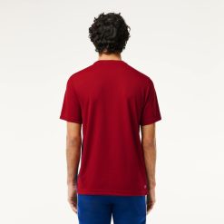 Vetements De Sport | LACOSTE T-Shirt Tennis En Pique Ultra-Dry A Bande Siglee