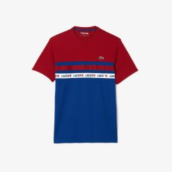 Vetements De Sport | LACOSTE T-Shirt Tennis En Pique Ultra-Dry A Bande Siglee