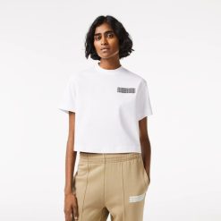 T-Shirts | LACOSTE T-Shirt Femme Lacoste Oversize Fit En Jersey De Coton