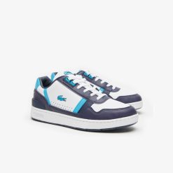 Sneakers | LACOSTE Sneakers T-Clip Homme Lacoste En Cuir Color-Block