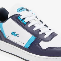 Sneakers | LACOSTE Sneakers T-Clip Homme Lacoste En Cuir Color-Block