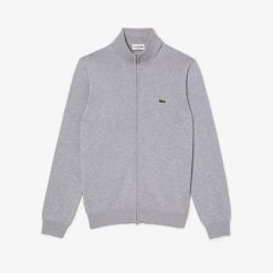 Pullovers | LACOSTE Pull Zippe A Col Montant En Coton Biologique Uni