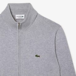 Pullovers | LACOSTE Pull Zippe A Col Montant En Coton Biologique Uni