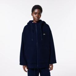 Manteaux & Vestes | LACOSTE Manteau Court Oversize A Capuche En Laine Recyclee