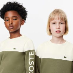 Vetements Fille | LACOSTE Sweatshirt Enfant Color-Block En Molleton De Coton Biologique