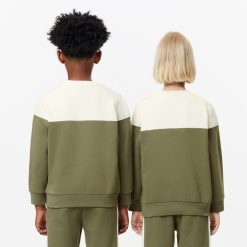 Vetements Fille | LACOSTE Sweatshirt Enfant Color-Block En Molleton De Coton Biologique