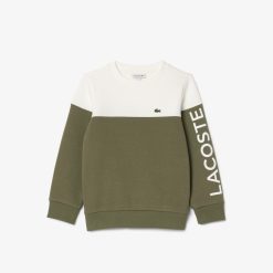 Vetements Fille | LACOSTE Sweatshirt Enfant Color-Block En Molleton De Coton Biologique