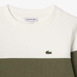 Vetements Fille | LACOSTE Sweatshirt Enfant Color-Block En Molleton De Coton Biologique