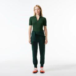 Pullovers | LACOSTE Polo Col Zippe Femme Lacoste En Maille