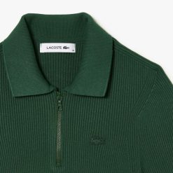 Pullovers | LACOSTE Polo Col Zippe Femme Lacoste En Maille