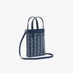 Sacs A Bandouliere | LACOSTE Mini Sac Cabas Zely Monogramme En Toile Enduite