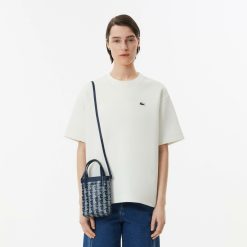 Sacs A Bandouliere | LACOSTE Mini Sac Cabas Zely Monogramme En Toile Enduite