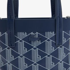 Sacs A Bandouliere | LACOSTE Mini Sac Cabas Zely Monogramme En Toile Enduite