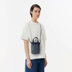 Sacs A Bandouliere | LACOSTE Mini Sac Cabas Zely Monogramme En Toile Enduite