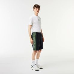 Pantalons & Shorts | LACOSTE Short Jogger Color-Block Imprime En Molleton Non Gratte