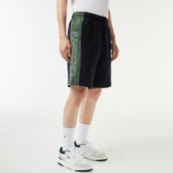 Pantalons & Shorts | LACOSTE Short Jogger Color-Block Imprime En Molleton Non Gratte