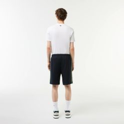 Pantalons & Shorts | LACOSTE Short Jogger Color-Block Imprime En Molleton Non Gratte