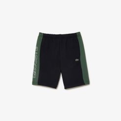 Pantalons & Shorts | LACOSTE Short Jogger Color-Block Imprime En Molleton Non Gratte