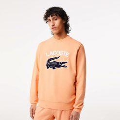 Sweatshirts | LACOSTE Sweatshirt Homme Lacoste Col Rond Imprime Crocodile