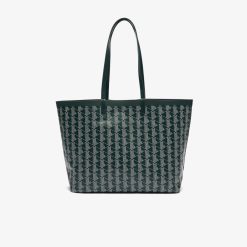 Sacs A Main & Cabas | LACOSTE Sac Cabas Zely Moyen Monogramme En Toile Enduite