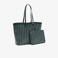 Sacs A Main & Cabas | LACOSTE Sac Cabas Zely Moyen Monogramme En Toile Enduite