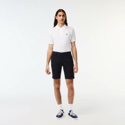 Pantalons & Shorts | LACOSTE Bermuda Slim Fit Uni En Coton Stretch