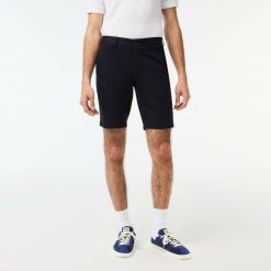 Pantalons & Shorts | LACOSTE Bermuda Slim Fit Uni En Coton Stretch