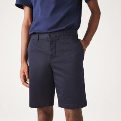 Pantalons & Shorts | LACOSTE Bermuda Slim Fit Uni En Coton Stretch