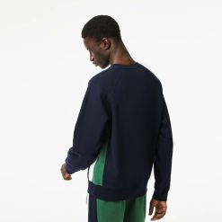 Sweatshirts | LACOSTE Sweatshirt Color-Block Homme Lacoste En Molleton Gratte